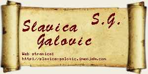 Slavica Galović vizit kartica